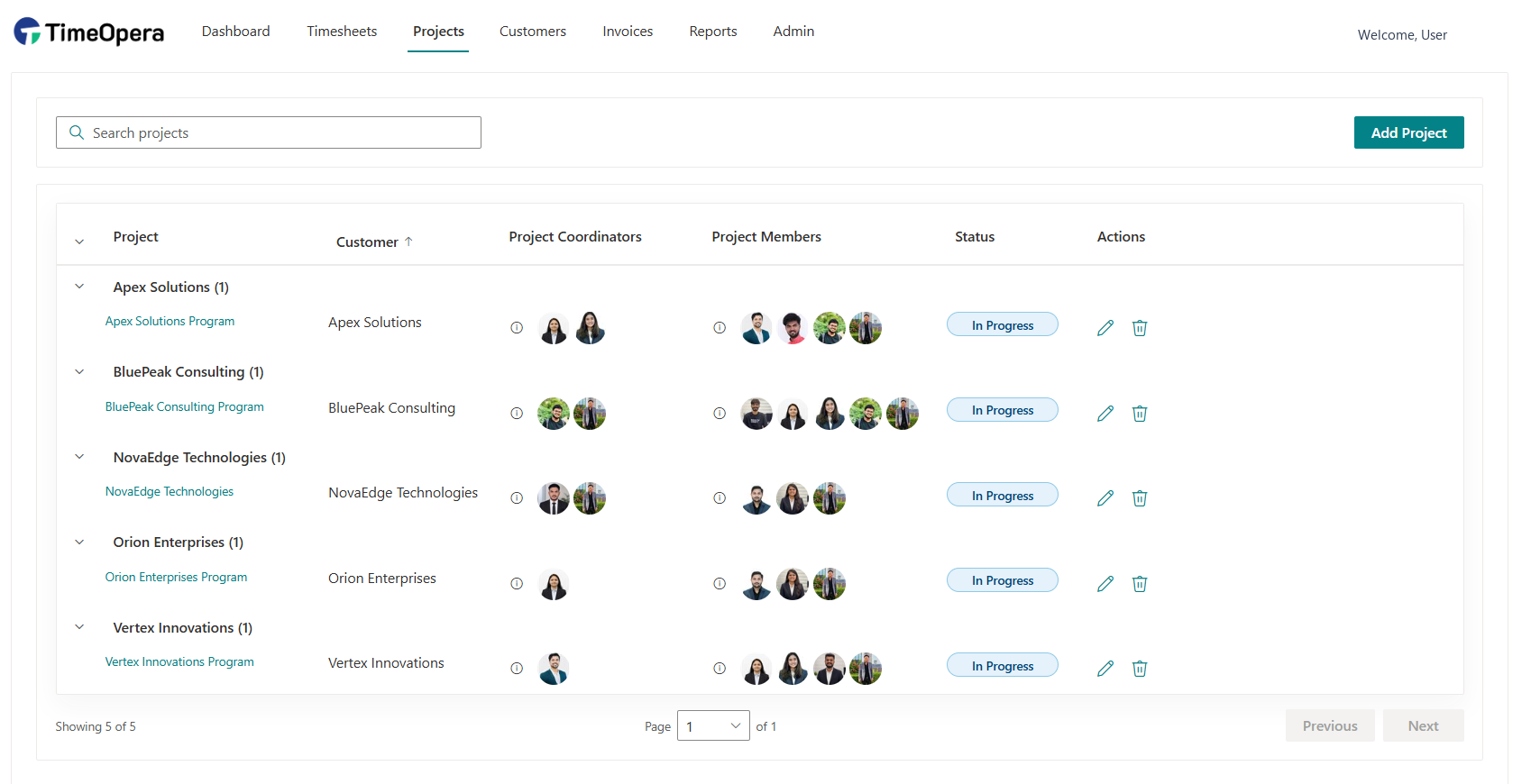 TimeOpera Approval Queue Screen