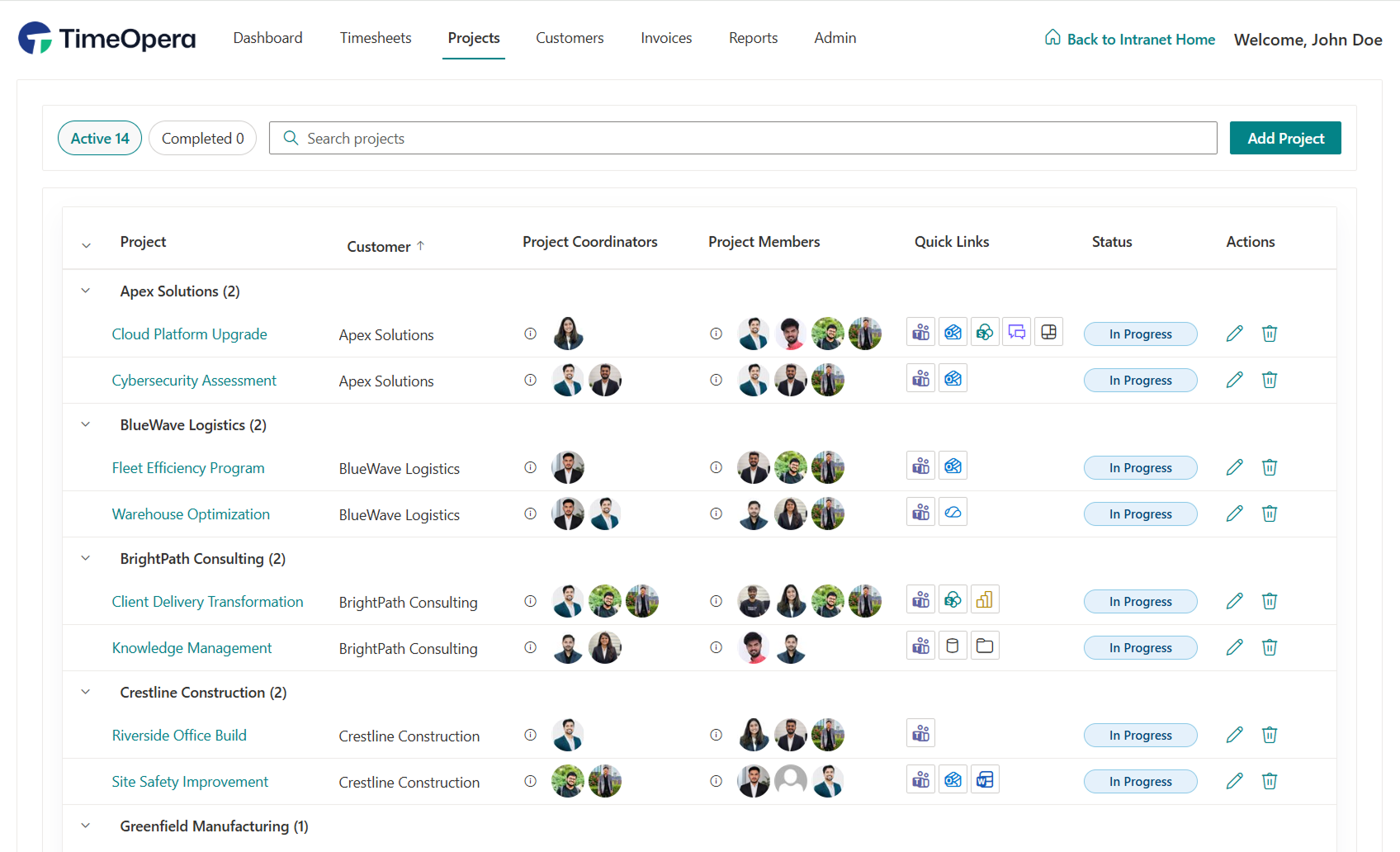 TimeOpera Project Manager Approvals Queue